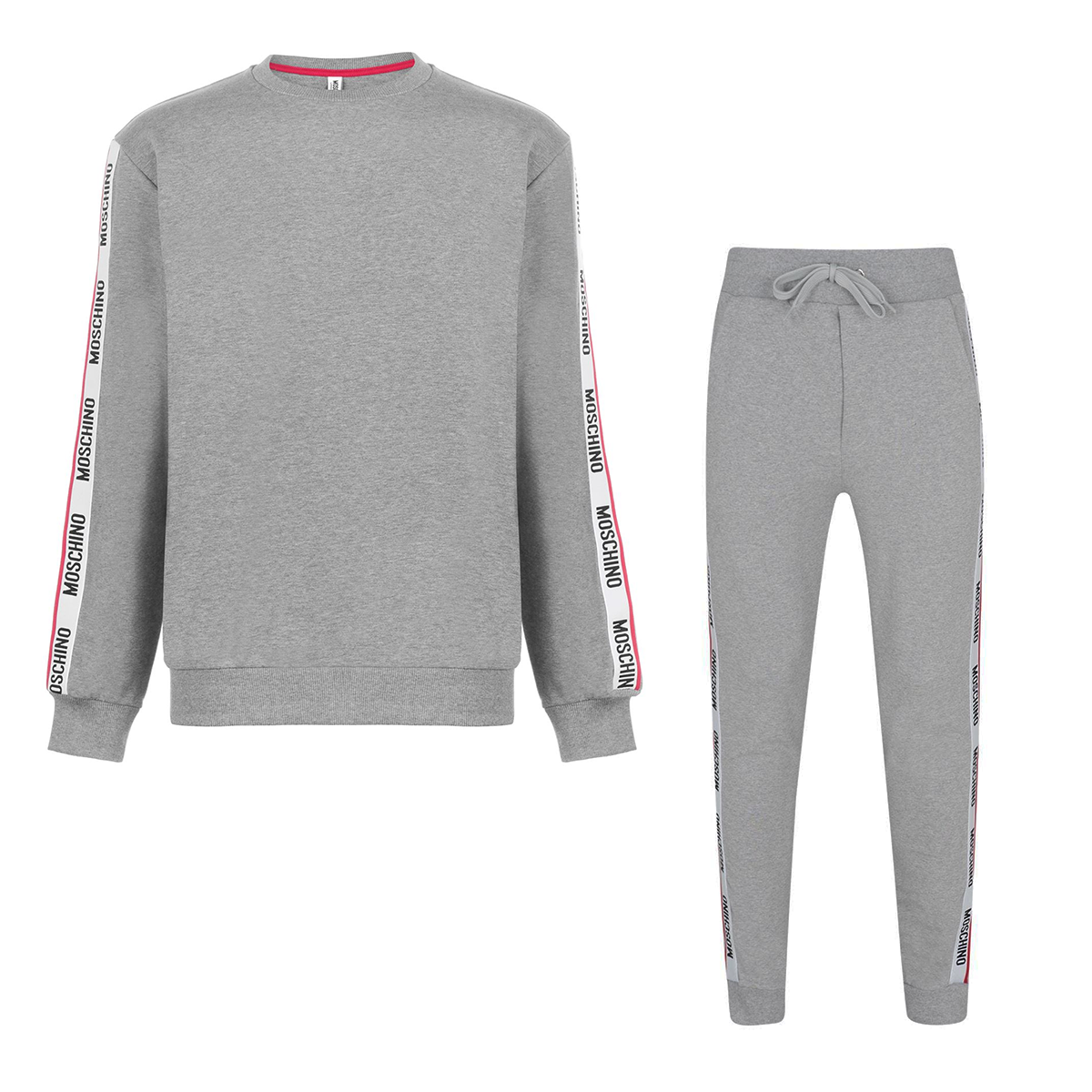 MOSCHINO TAPE LOGO SWEAT TRACKSUIT IN GREY