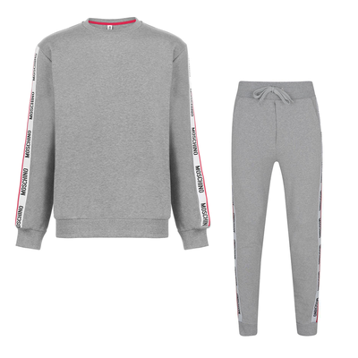 MOSCHINO TAPE LOGO SWEAT TRACKSUIT IN GREY