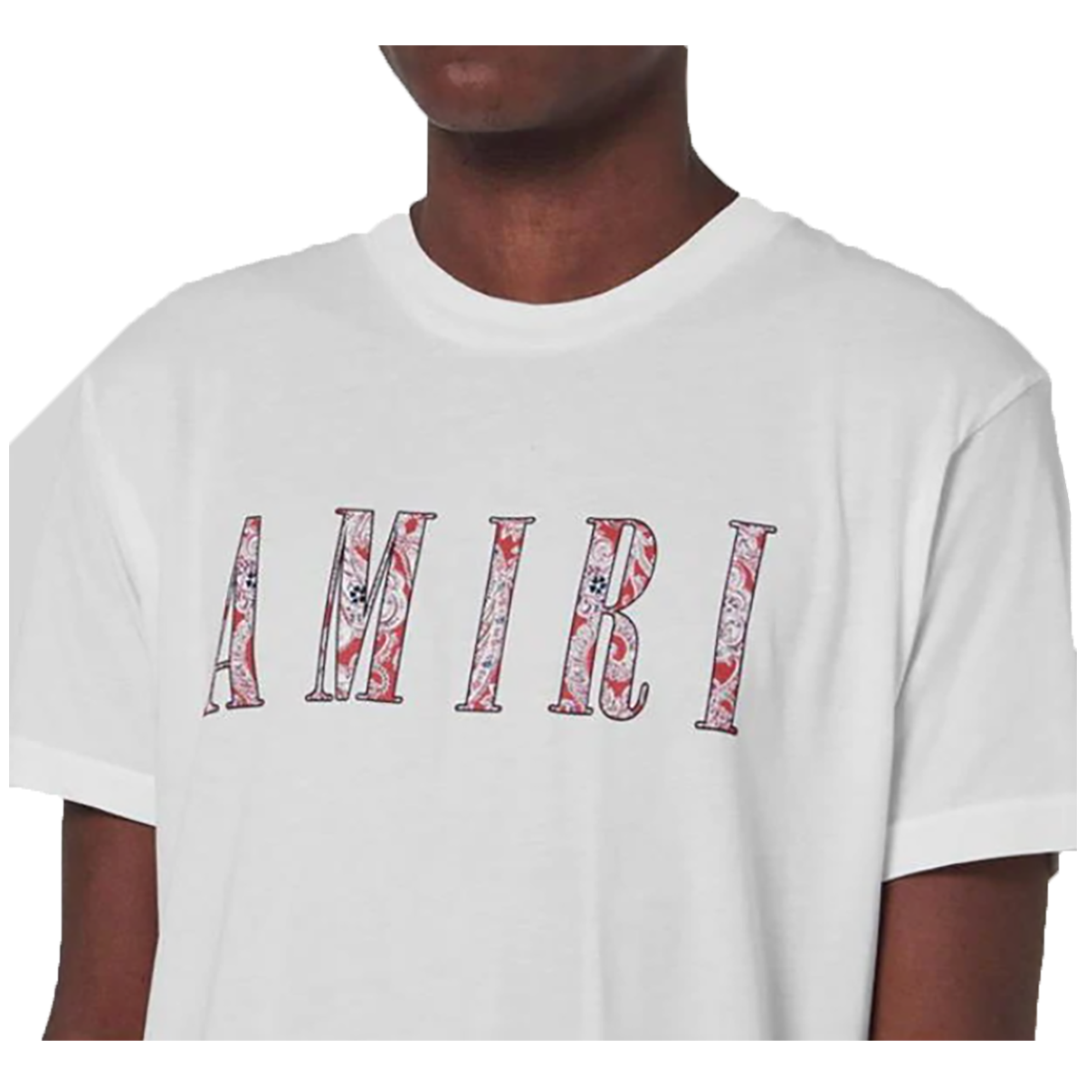 AMIRI PAISLEY T-SHIRT IN WHITE
